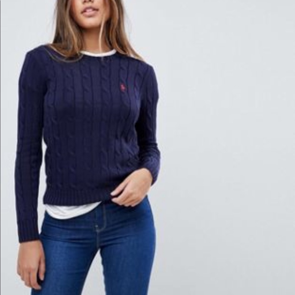 Navy Blue Cable Knit Sweater sz. M